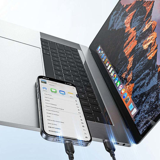 Yesido Braided USB 2.0 Cable USB-C Male - USB-A 18W Black 0.3m