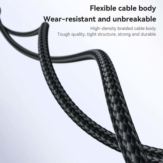 Yesido Braided USB-A to Lightning Cable 12W Μαύρο 0.3m