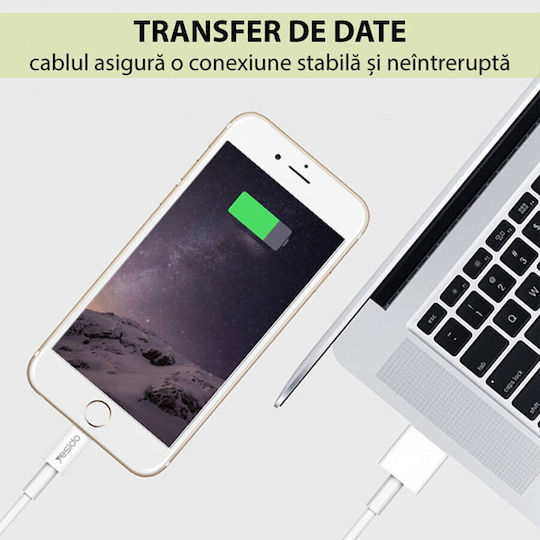 Yesido CA-22 USB to Lightning Cable Λευκό 1.2m (127363)