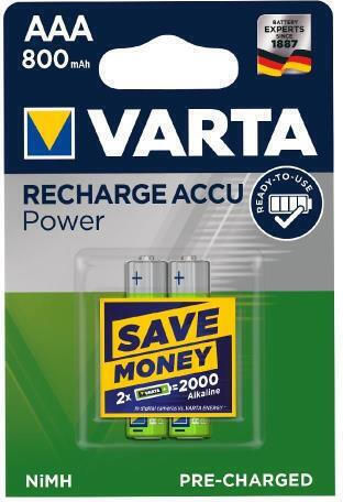 Varta Rechargeable Accu Rechargeable Battery AAA Li-ion 800mAh 1.2V