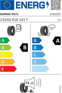 Kumho Runflat 235/60R18 103T Anvelopă de Vară pentru Mașină Electrică