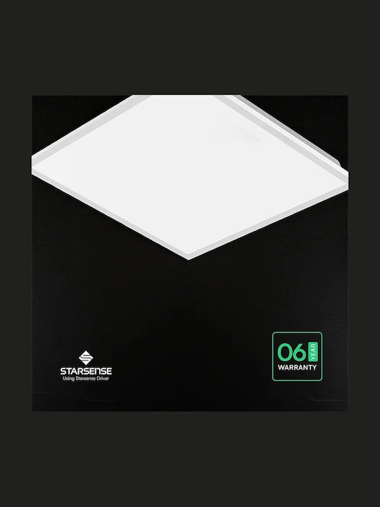V-TAC Τετράγωνο Χωνευτό LED Panel 40W με Φυσικό Λευκό Φως 4000K 60x60εκ.