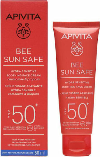 Apivita Bee Sun Safe Hydra Sensitive Αδιάβροχη Αντηλιακή Κρέμα Προσώπου SPF50 50ml