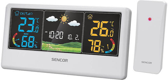Sencor SWS 4100 W Kabelloser Wetterstation Digital Tischplatte