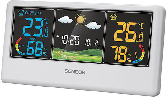 Sencor SWS 4100 W Kabelloser Wetterstation Digital Tischplatte