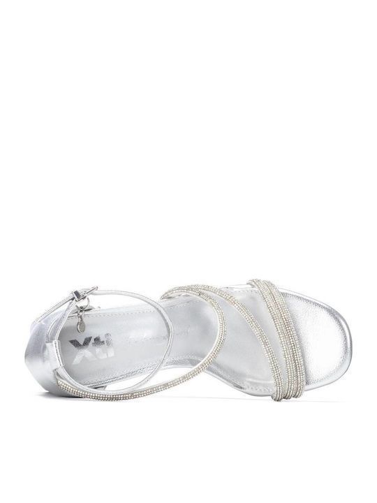 Xti Women's Silver Evening Sandals Barrette with Strass