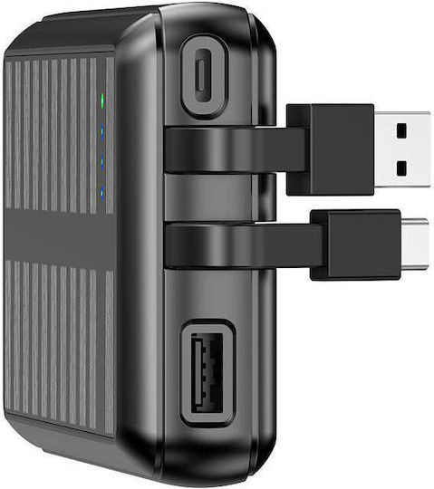 Rixus RXPB47 Solar Power Bank 20000mAh 10W with USB-A Port and USB-C Port Black