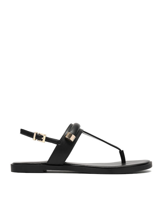 Clarks Post Δερμάτινα Σανδάλια Μαύρα