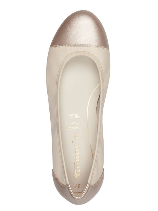 Leather Ballerinas Beige