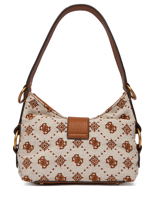Guess Camden Geantă De Umar Damă Ecru HWJB9308720-Cognac-Logo