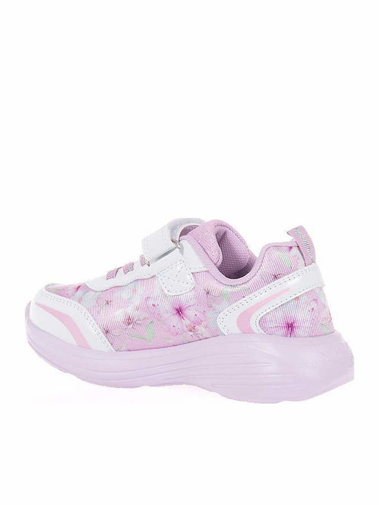 Kids Sneakers Anatomic with Hoop & Loop Closure and Lights Lilac