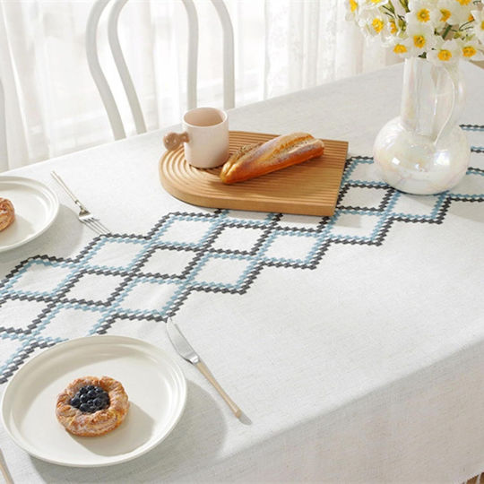 FRIPIA Tablecloth With Beige Embroidery 120x180cm FRIPIA Tablecloth With Beige Embroidery 120x180cm