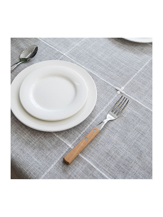 FRIPIA Față De Masă Din In Cu Broderie Gri 140x220cm