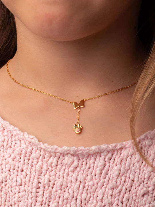 Disney Necklace From Gold Plated Silver With Zircon