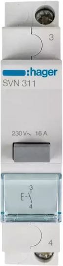 Hager Button Panel Push Button Switch 250V 16A 1NO AC Gray