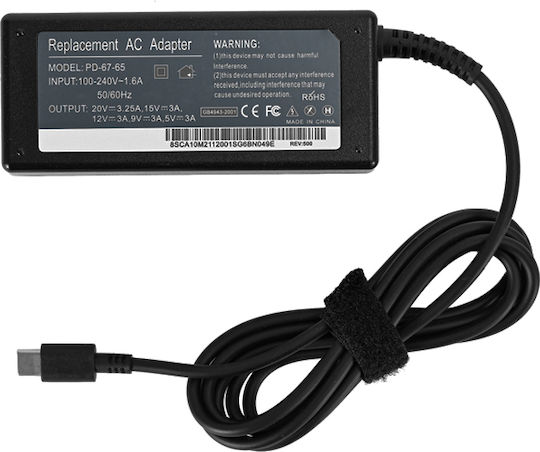 Laptop Charger Usb-c 65w Pd Qc 3.0 Laptops Lenovo Hp Macbook Power Adapter Type-c