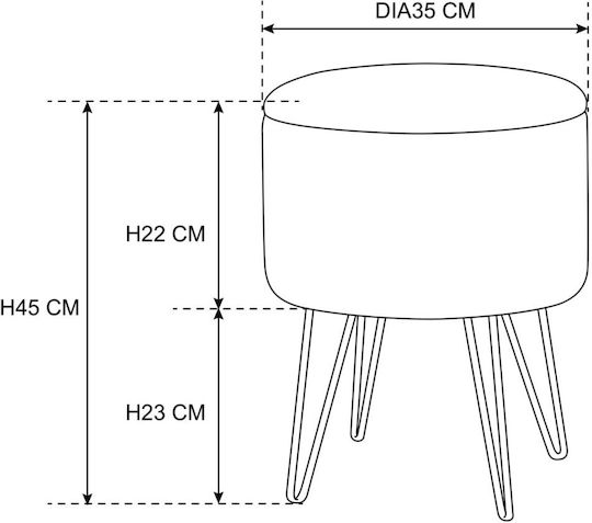 Living Room Stool With Storage Space Upholstered In Velvet Lili Pink 35x35x45cm