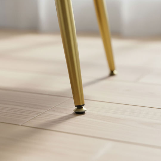 Σκαμπό Σαλονιού Επενδυμένο με Βελούδο Beige 40x40x42εκ.
