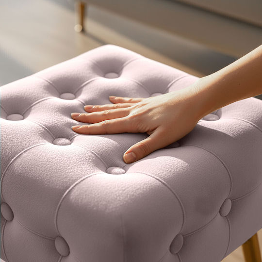Living Room Stools Upholstered with Velvet Powder Pink 40x40x42cm