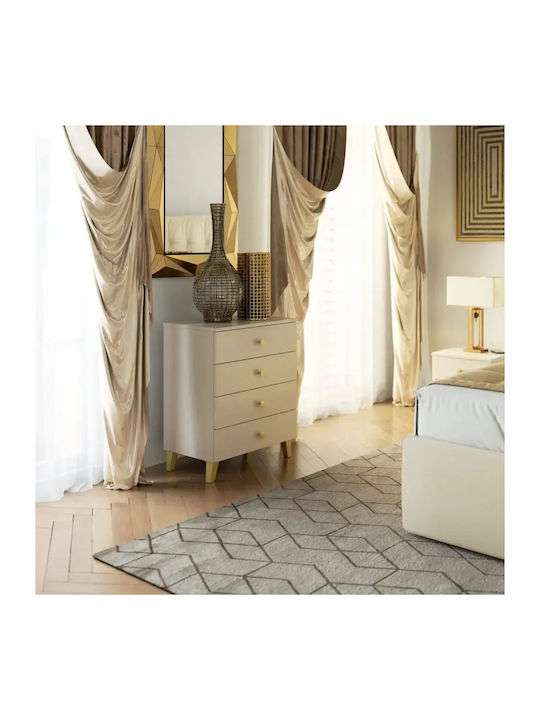 Comodă Dormitor Din Lemn cu 4 Sertare Cashmere 60x37x73 cm