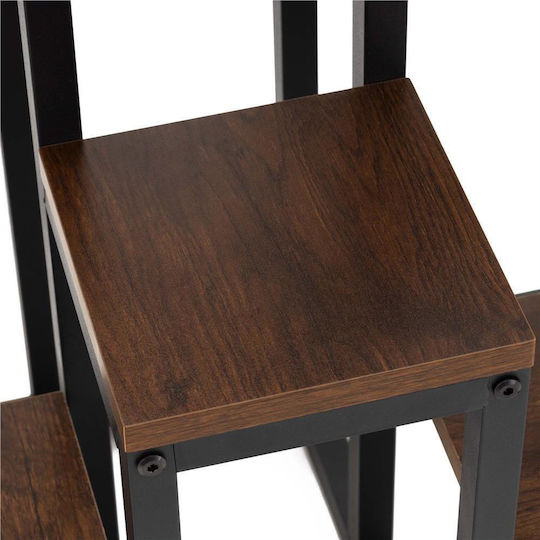 Suport pentru Plante 6 Rafturi Din Lemn Cadru Metalic 51x34x68 Cm Negru