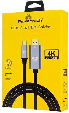 Powertech USB 2.0 Kabel USB Typ-C Stecker männlich - HDMI Stecker männlich Schwarz 1m