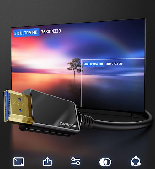 HDMI-Kabel 2.1 Optisches Glas 8K 15 M 48 Gbps Earc Ps5 Xbox
