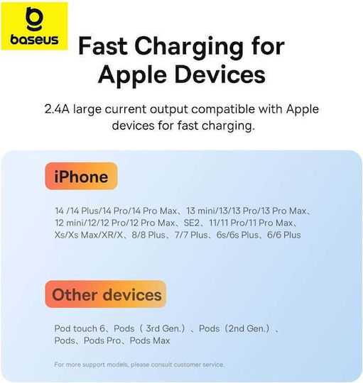 Baseus Series USB-A to Lightning Cable 2m P10368803731-01