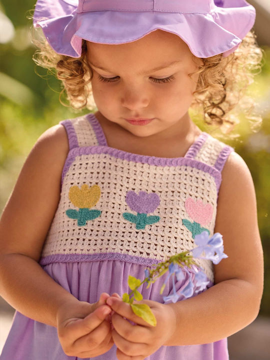 Girls Dress Sleeveless Knitted Lilac