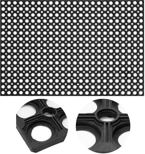 Covoraș De Intrare Antiderapant Din Cauciuc Negru 90x60cm Grosime 9mm