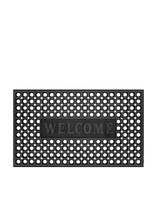 Non-Slip Rubber Black Doormat 75x45cm Thickness 13mm