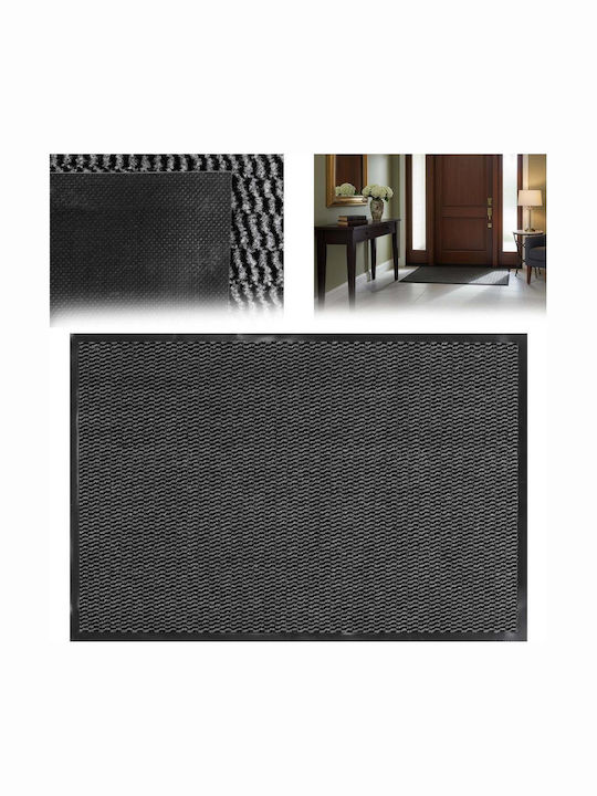 Non-Slip Black Doormat 90x60cm Thickness 4mm