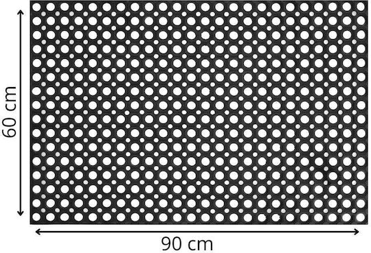 Covoraș De Intrare Antiderapant Din Cauciuc Negru 90x60cm Grosime 9mm