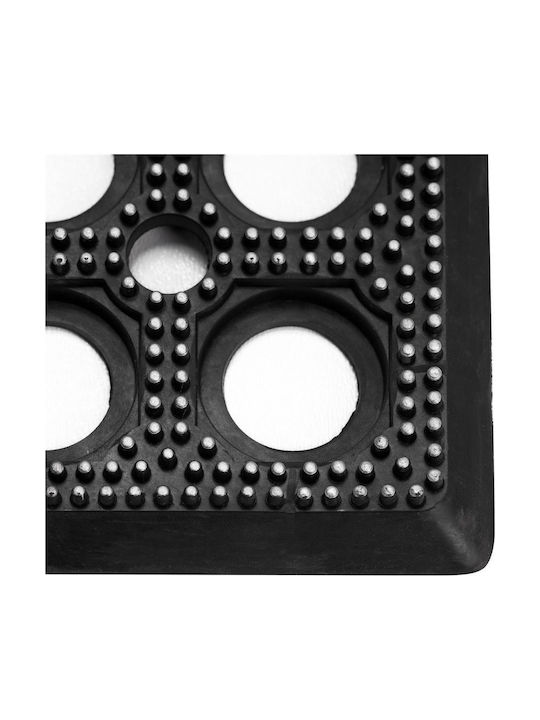 Non-Slip Rubber Black Doormat 75x45cm Thickness 13mm