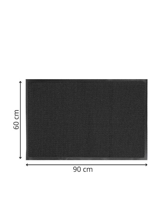 Non-Slip Black Doormat 90x60cm