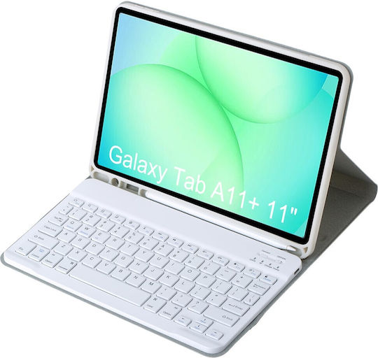 Αποσπώμενο Bluetooth Flip Cover με Πληκτρολόγιο στα Αγγλικά US Γκρι (Samsung Galaxy Tab A11 Plus)