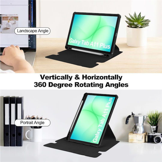 Hybrid Flip Cover Rotating with Keyboard Black (Samsung Galaxy Tab A11 Plus)