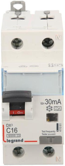 Legrand DX3 Ρελέ Ράγας Διαρροής 16A Διπολικό 30mA