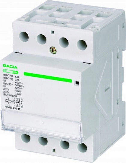 VCX Ρελέ Ράγας 40A Τριπολικό με Τάση 230V