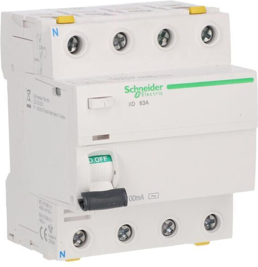 Schneider Electric Phase 4-Pole Earth Leakage Relay 63A