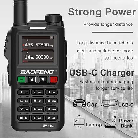 Baofeng UV-18L Walkie Talkie cu Ecran Color