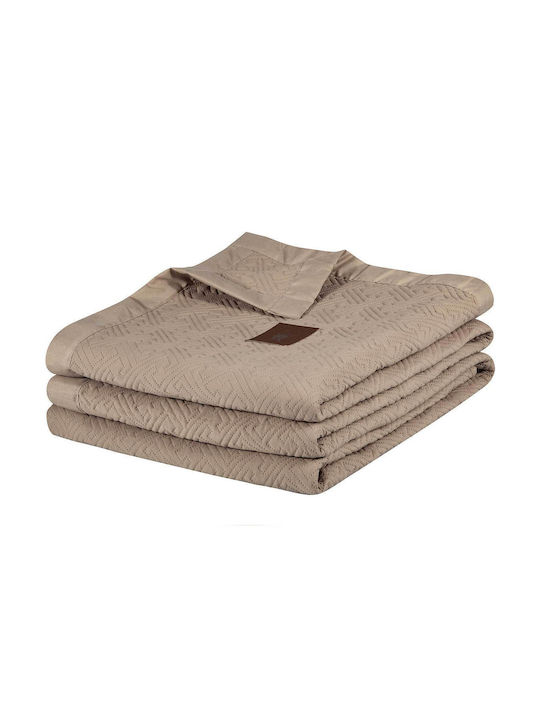 Greenwich Polo Club Essential Κουβερλί Υπέρδιπλο Microsatin Taupe 240x250cm