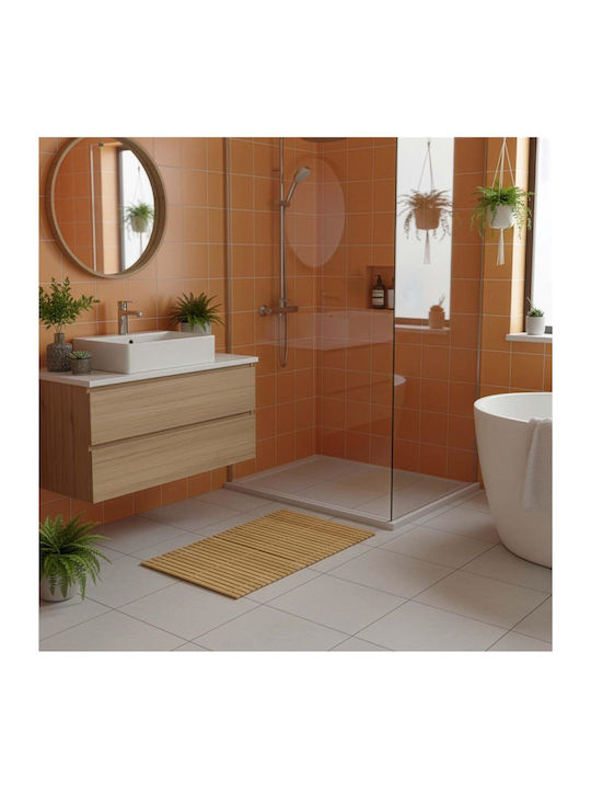 Rutschfestes Badematte Hölzernes Natural Brown 50x80cm