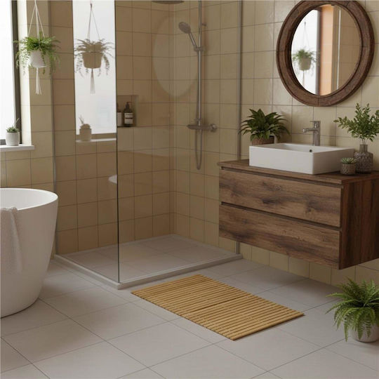 Covor Antiderapant De Baie Din Lemn Natural Brown 50x80 Cm