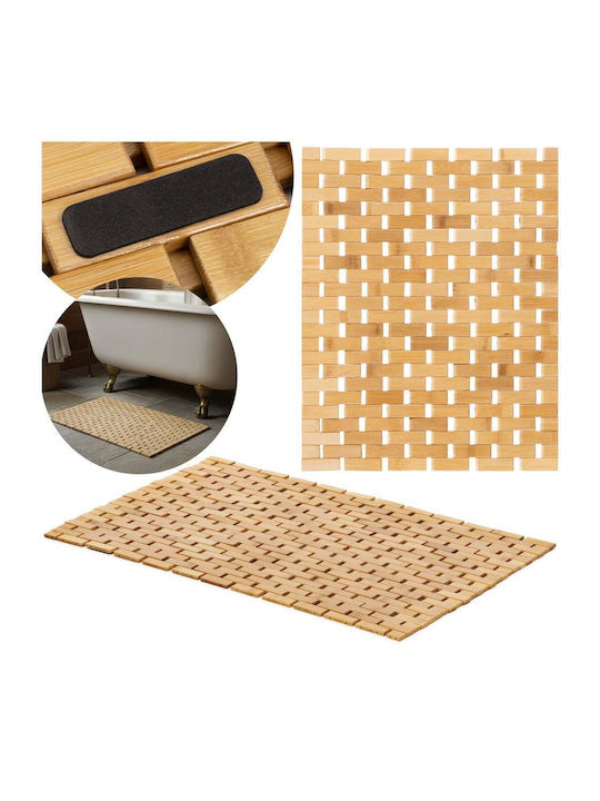 Rutschfestes Badematte Hölzernes Natural Brown 50x80cm