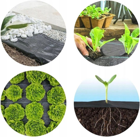 Agrotextile Film Mulching Weed Control Uv Filter 10 X 1 Meter 50g/m2 Black
