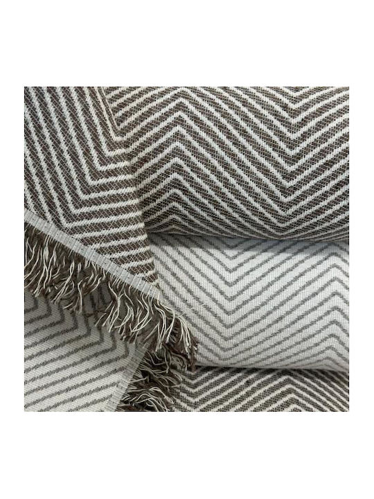 Linea Home Row Moka Sofa Throw 2 Seater 180x240cm Moka