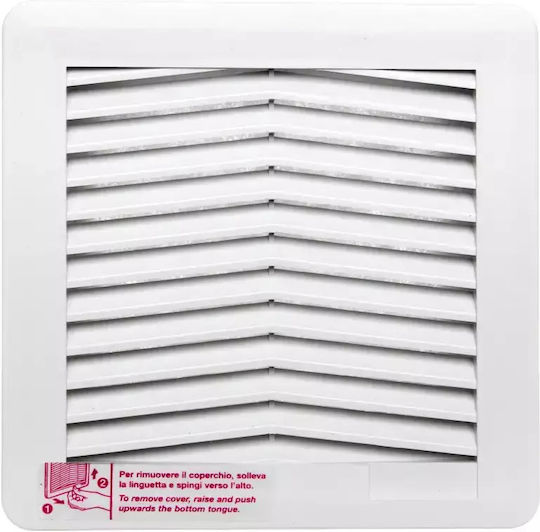 Hager Quadro Luftkanal Ersatz-Lüftungsgitter mit Filter 150x150mm für Fl210Z FL220Z