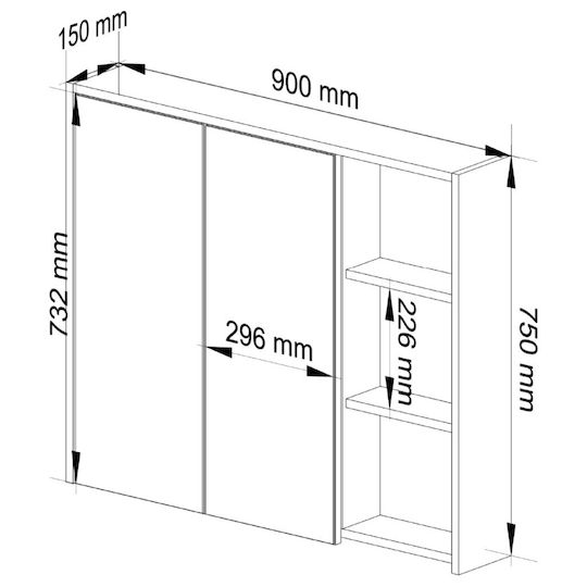 Akord Furniture Factory Dulap De Baie 90x15x75cm Stejar