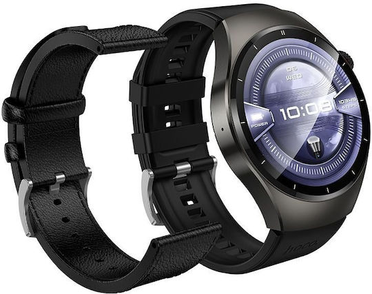 Hoco Y40 Aluminium 48mm Smartwatch mit Herzfrequenzsensor Schwarz